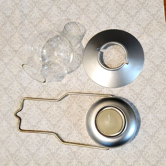 Lantern Tealight Candle Holder Tin & Glass CUTE Primitive Farmhouse Rugged - Picture 4 of 8